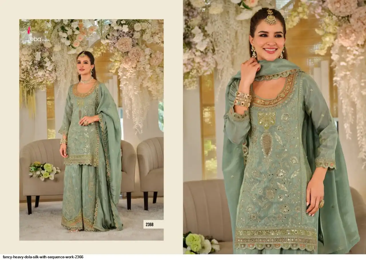 FANCY HEAVY DOLA SILK WITH SEQUENCE WORK 2368