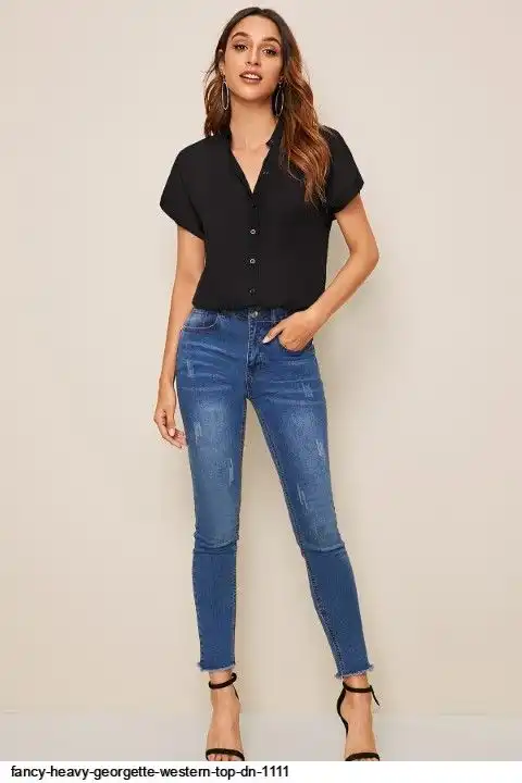 FANCY HEAVY GEORGETTE WESTERN TOP DN 1111 E