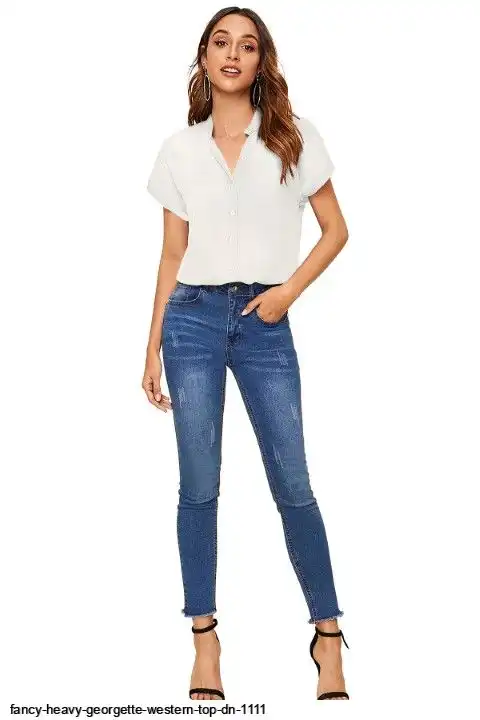 FANCY HEAVY GEORGETTE WESTERN TOP DN 1111 B
