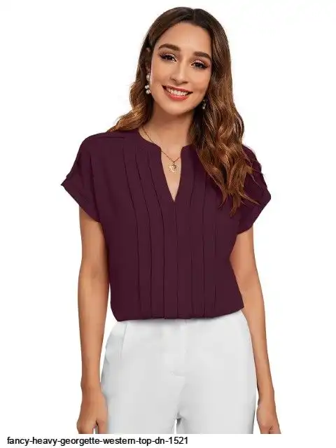 FANCY HEAVY GEORGETTE WESTERN TOP DN 1521 C