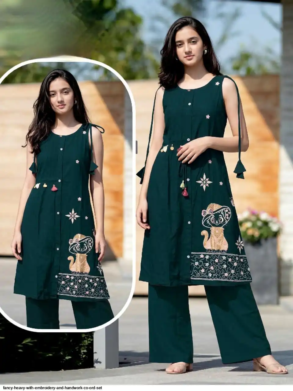 FANCY HEAVY WITH EMBROIDERY AND HANDWORK CO ORD SET 3