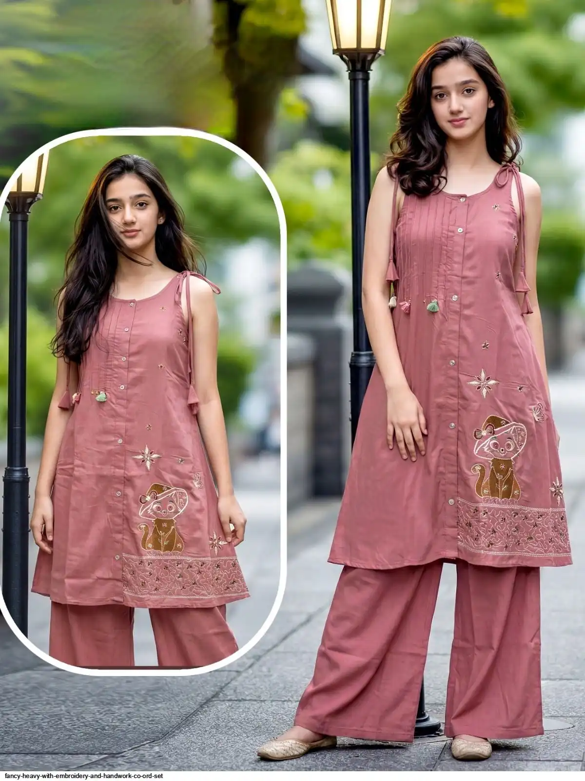 FANCY HEAVY WITH EMBROIDERY AND HANDWORK CO ORD SET 7