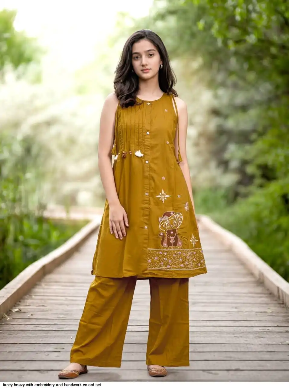 FANCY HEAVY WITH EMBROIDERY AND HANDWORK CO ORD SET 6