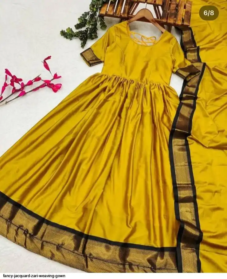 FANCY JACQUARD ZARI WEAVING GOWN B