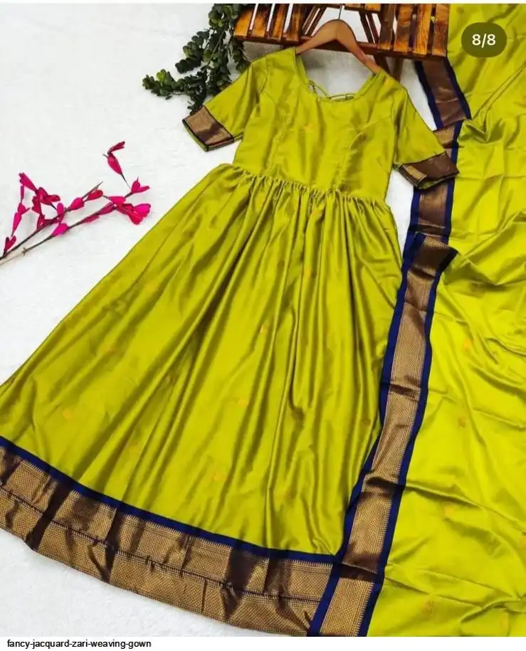 FANCY JACQUARD ZARI WEAVING GOWN D
