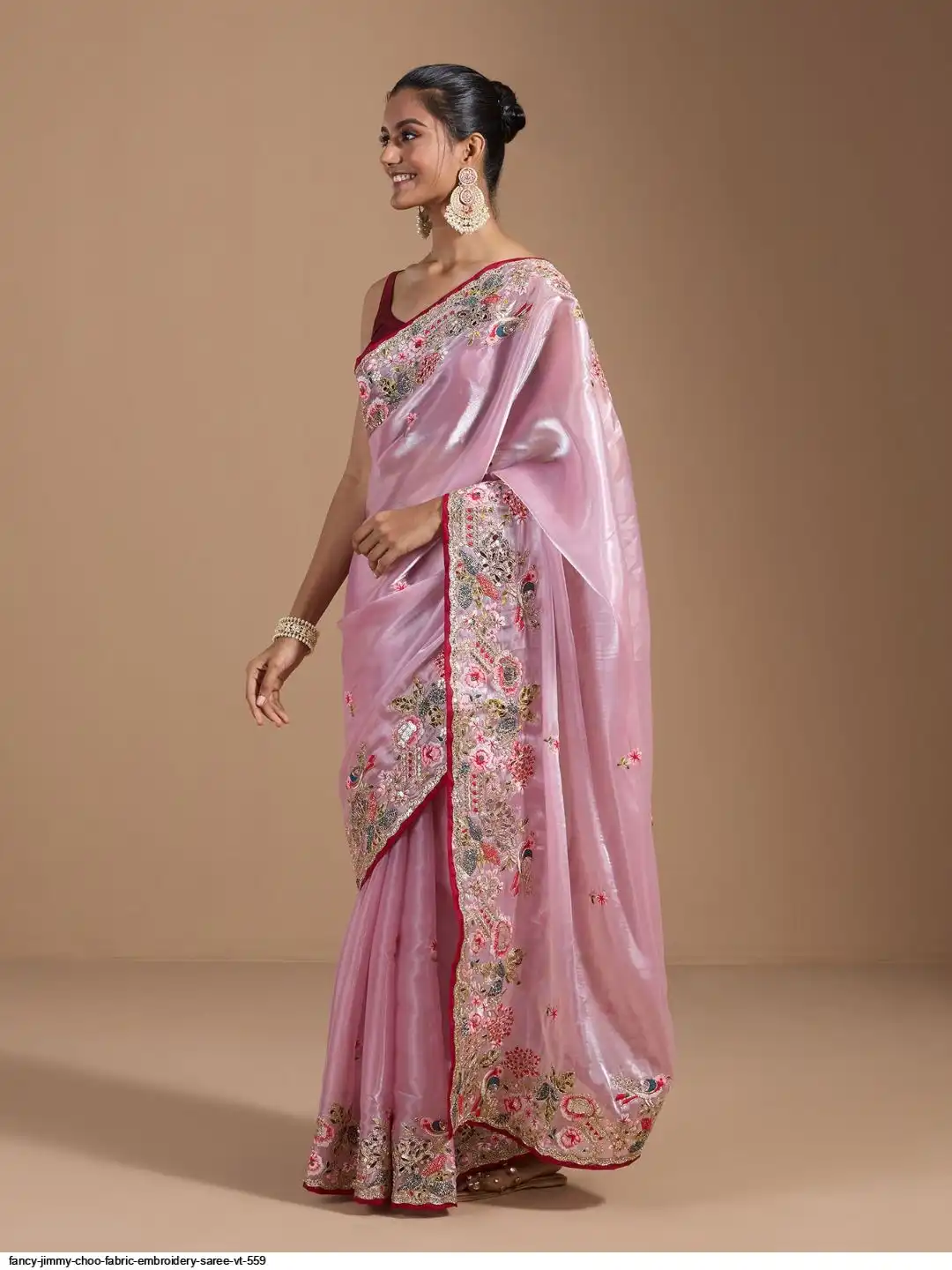 VT 559 JIMMY CHOO FABRIC EMBROIDERY WORK SAREE 403