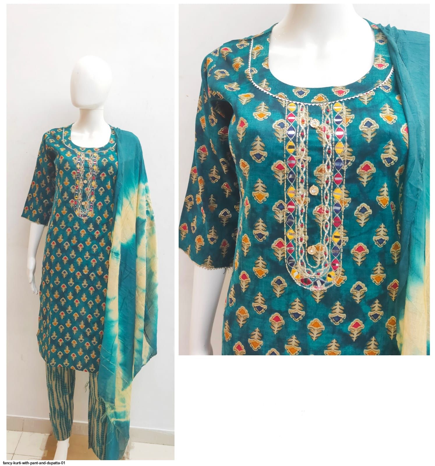 FANCY KURTI WITH PANT AND DUPATTA 01