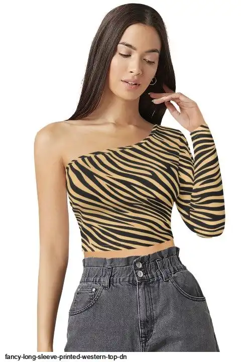 FANCY LONG SLEEVE PRINTED WESTERN TOP DN C