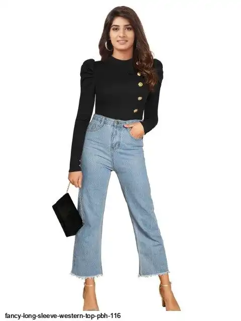 FANCY LONG SLEEVE WESTERN TOP PBH 116 D