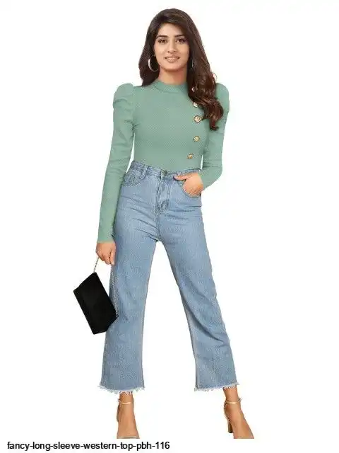 FANCY LONG SLEEVE WESTERN TOP PBH 116 B