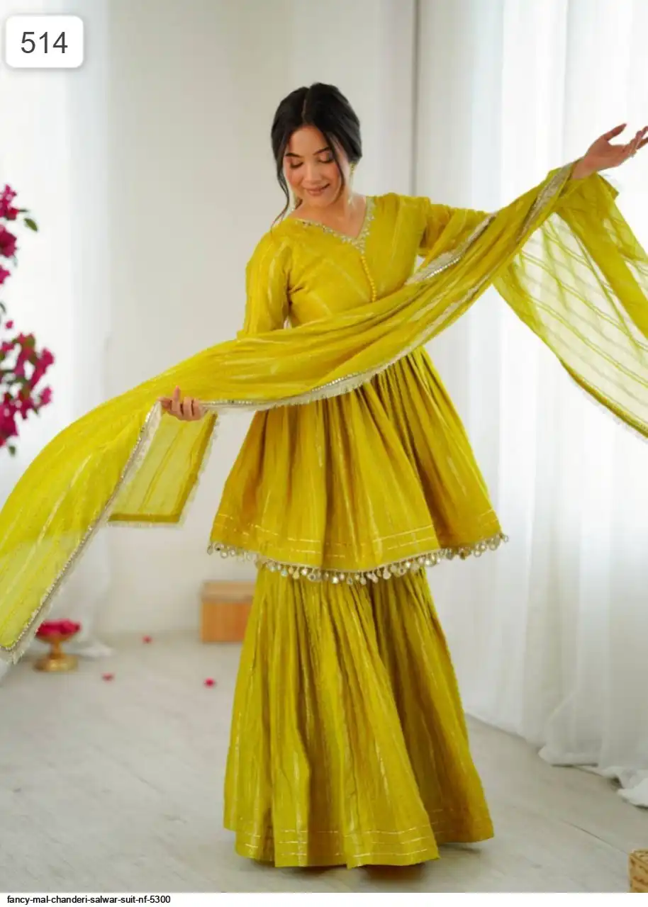 FANCY MAL CHANDERI SALWAR SUIT NF 5300 B