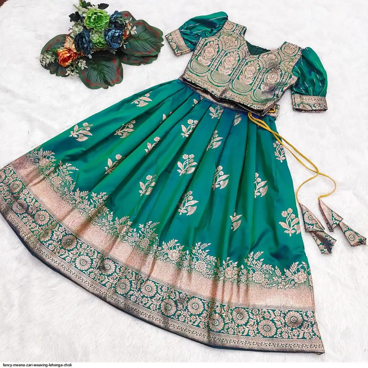 FANCY MEENA ZARI WEAVING LEHENGA CHOLI D