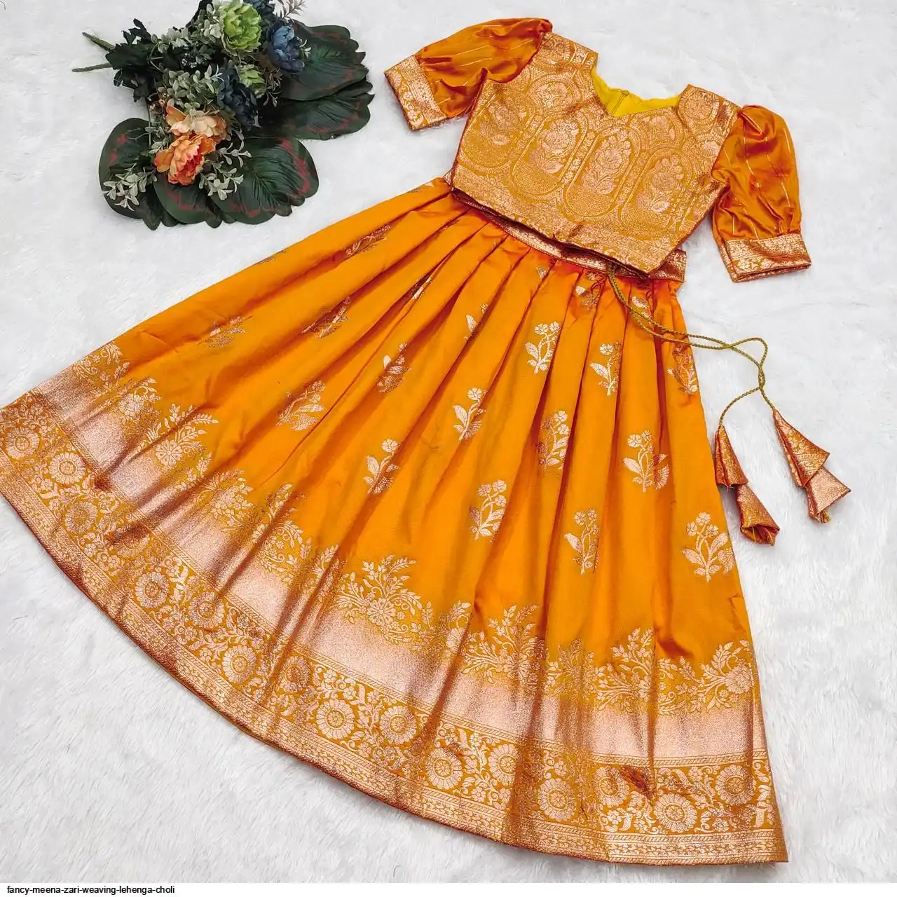 FANCY MEENA ZARI WEAVING LEHENGA CHOLI A