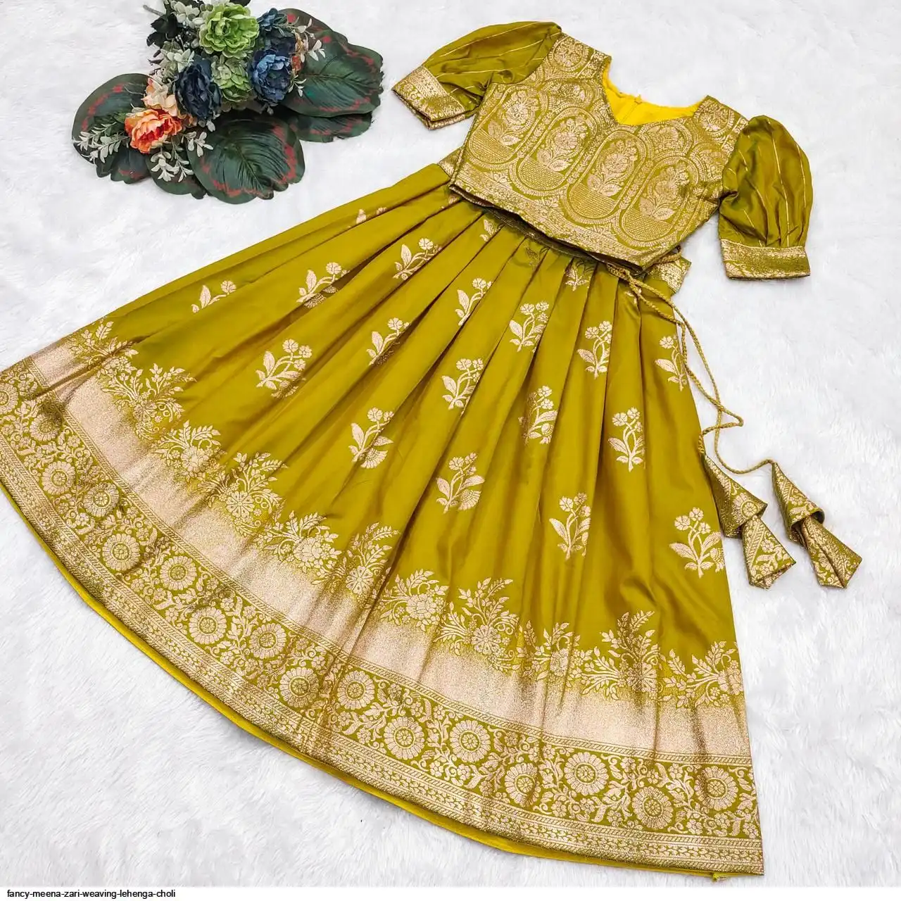 FANCY MEENA ZARI WEAVING LEHENGA CHOLI C