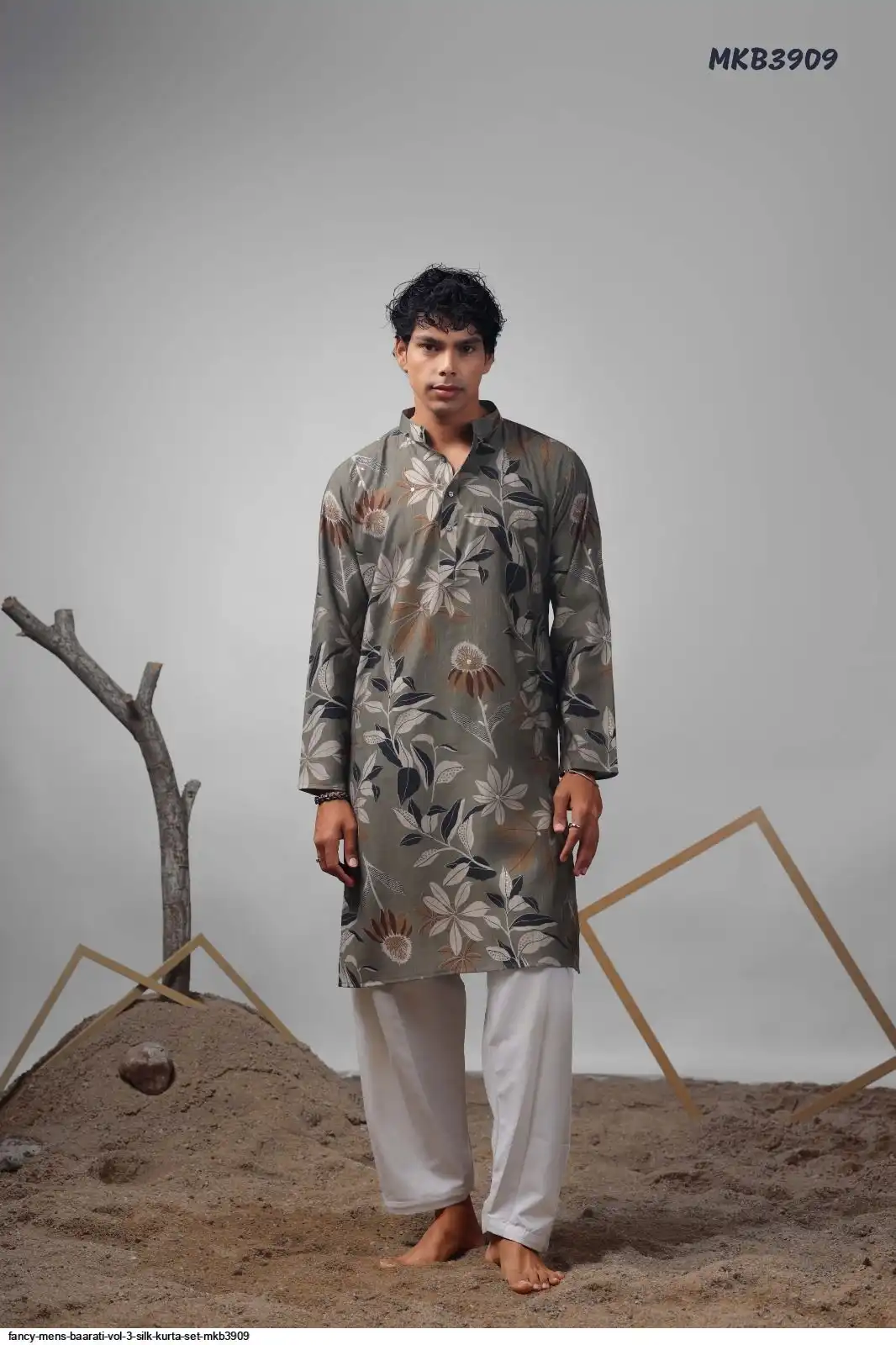 FANCY MENS BAARATI VOL 3 SILK KURTA SET MKB3909