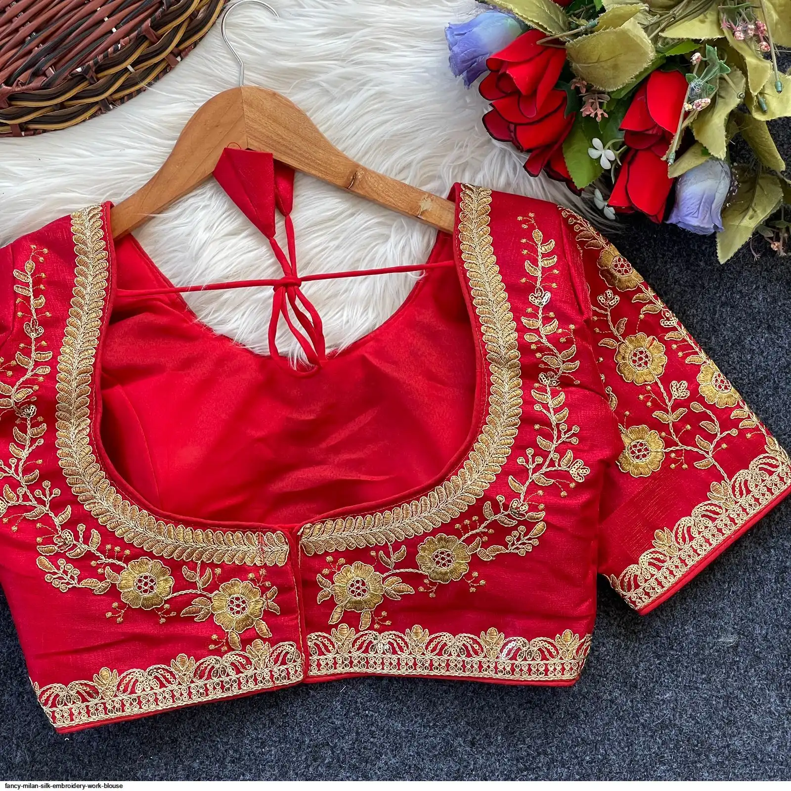 FANCY MILAN SILK EMBROIDERY WORK BLOUSE G