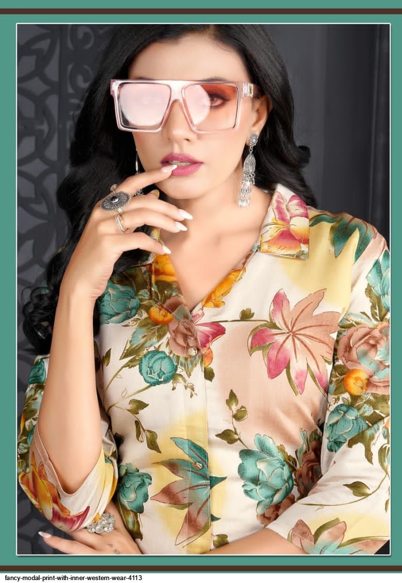 FANCY MODAL PRINT WITH INNER WESTERN WEAR 4113