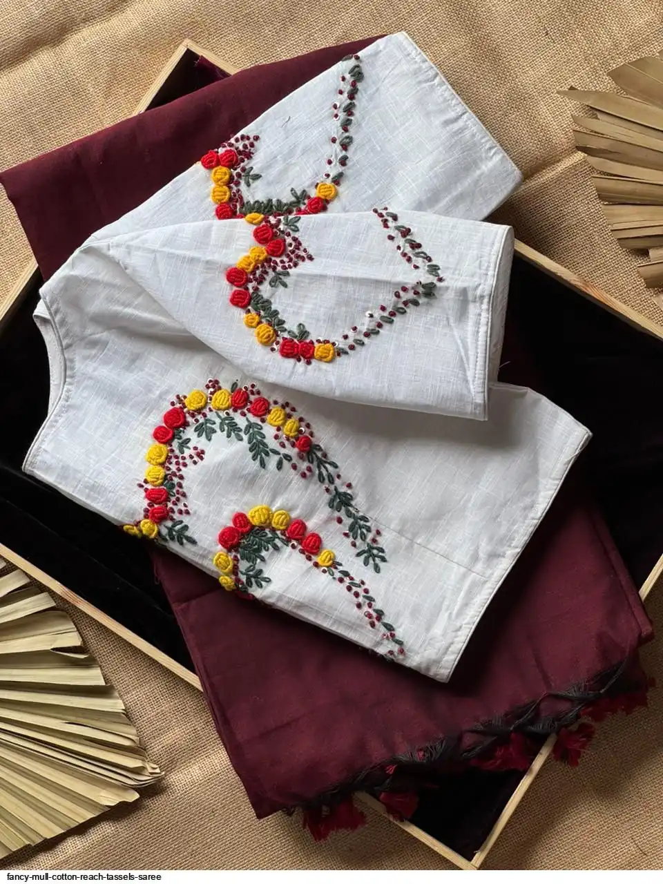 FANCY MULL COTTON REACH TASSELS SAREE E