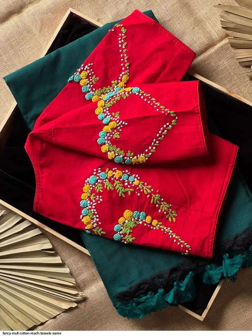 FANCY MULL COTTON REACH TASSELS SAREE K