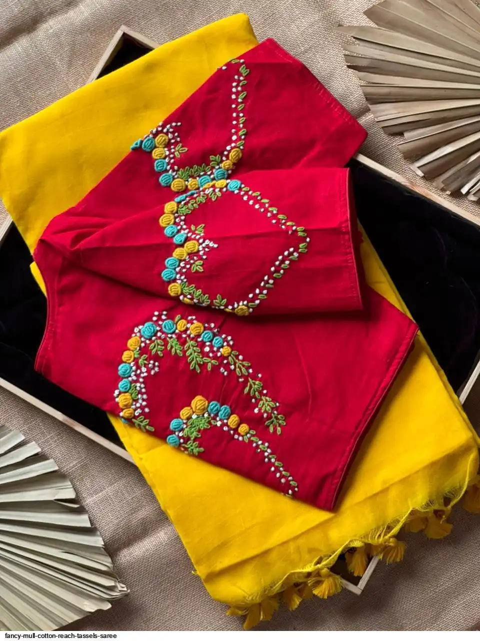 FANCY MULL COTTON REACH TASSELS SAREE L