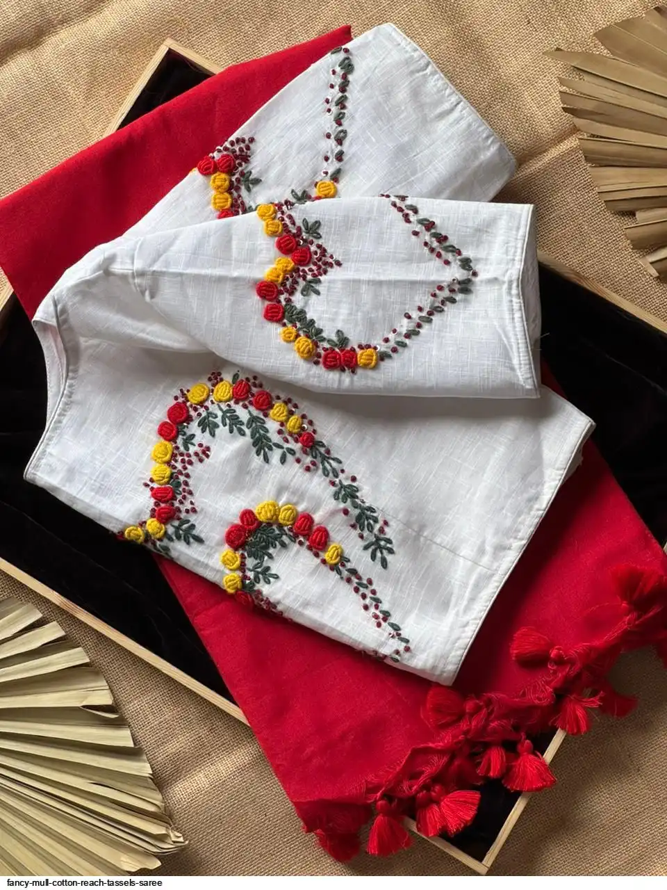 FANCY MULL COTTON REACH TASSELS SAREE C
