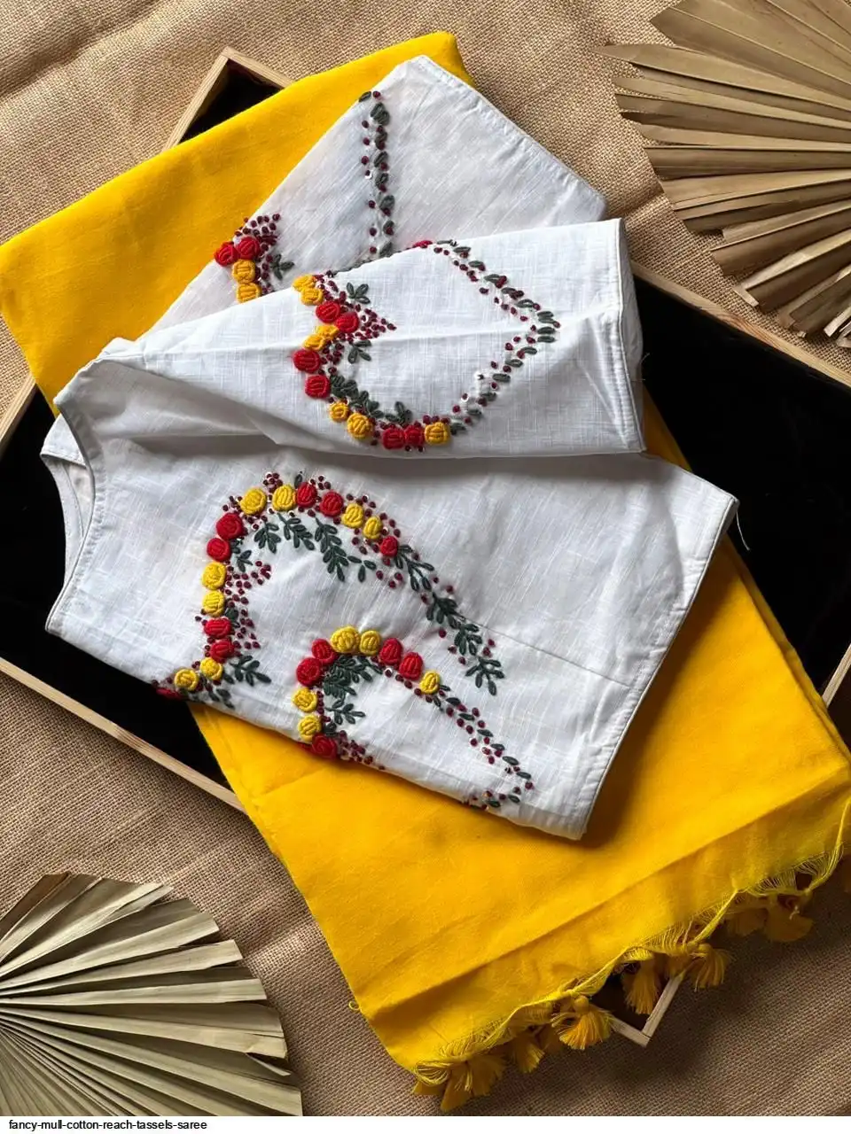 FANCY MULL COTTON REACH TASSELS SAREE I