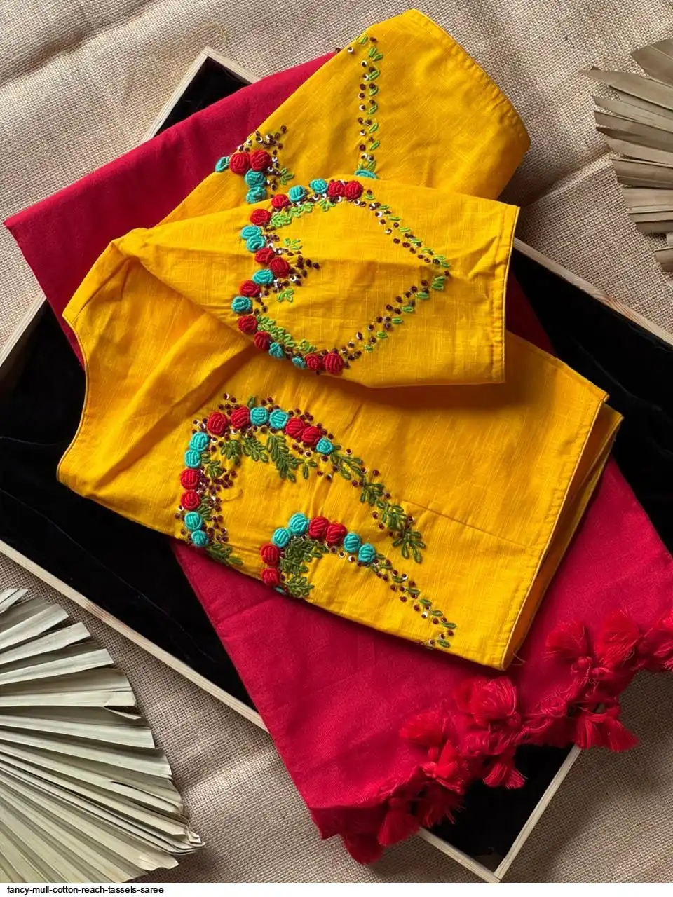 FANCY MULL COTTON REACH TASSELS SAREE D