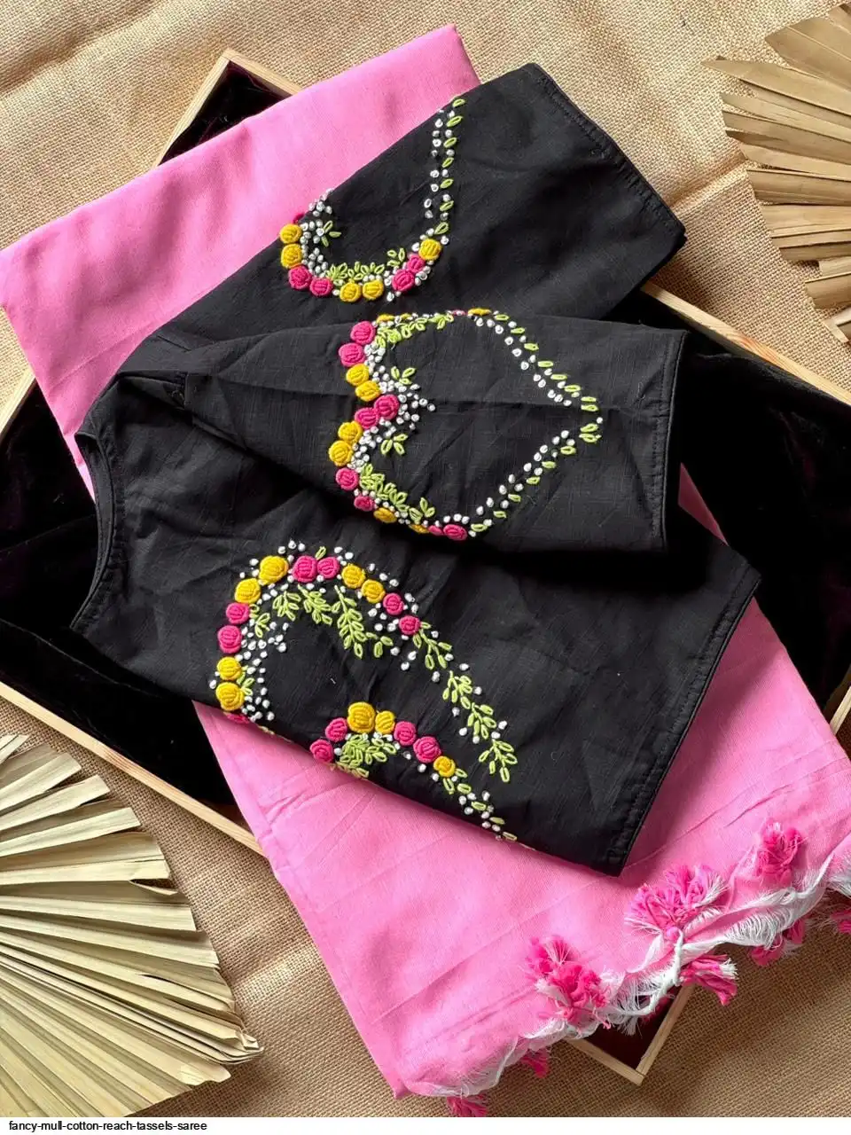 FANCY MULL COTTON REACH TASSELS SAREE N