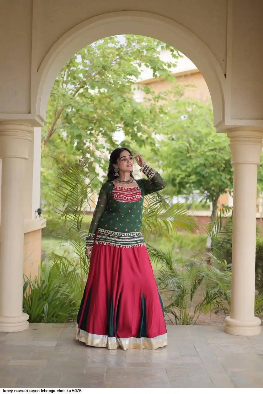FANCY NAVRATRI RAYON LEHENGA CHOLI KA 5076 A