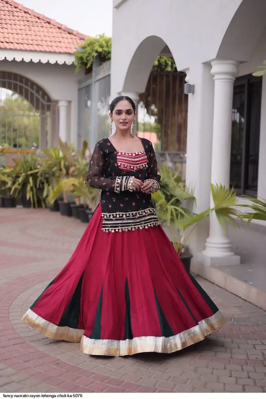 FANCY NAVRATRI RAYON LEHENGA CHOLI KA 5076 B