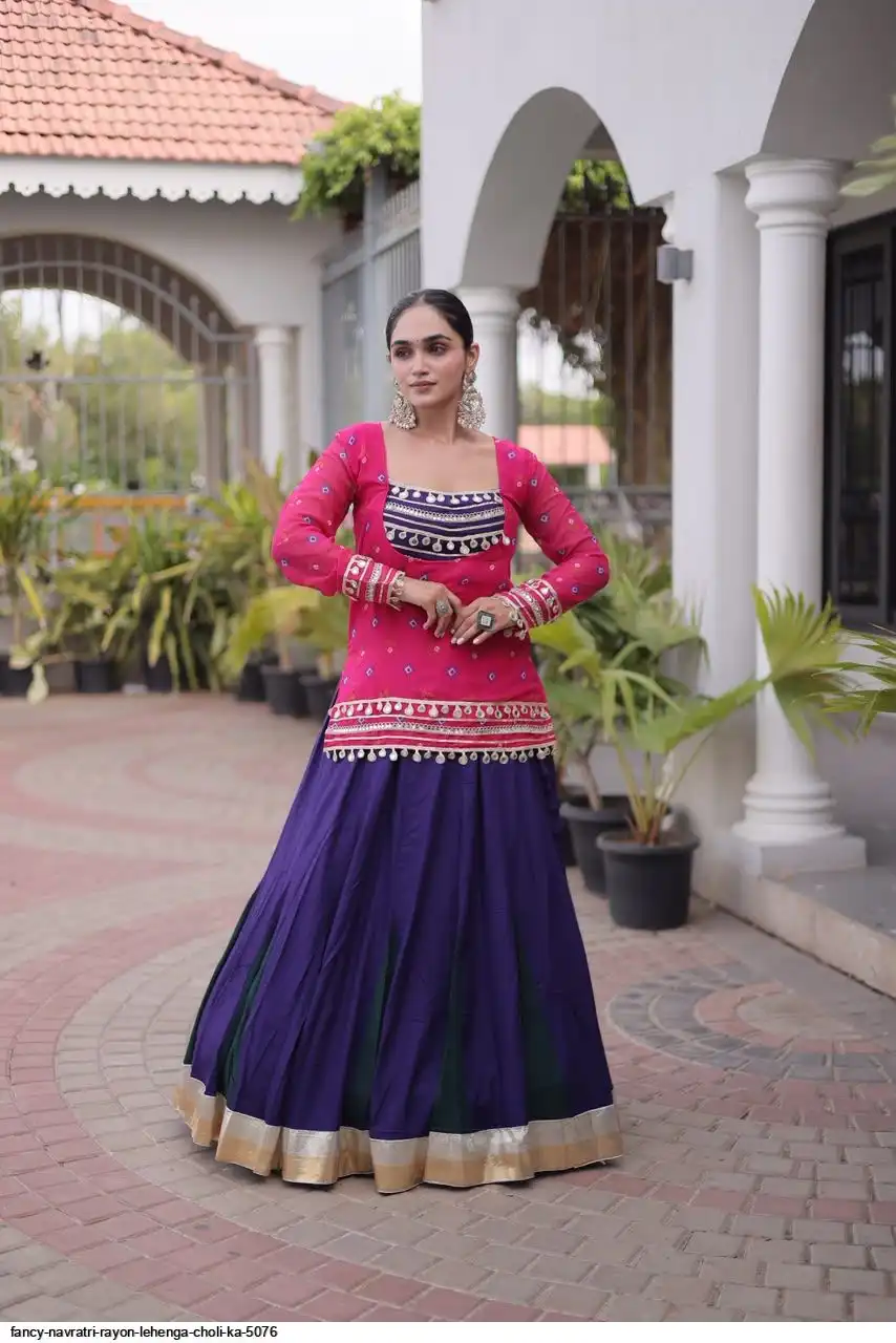 FANCY NAVRATRI RAYON LEHENGA CHOLI KA 5076 C