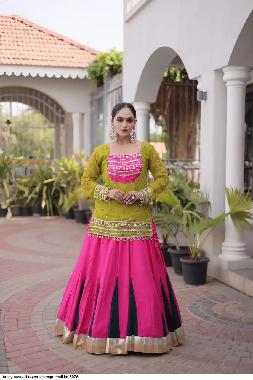 FANCY NAVRATRI RAYON LEHENGA CHOLI KA 5076 D