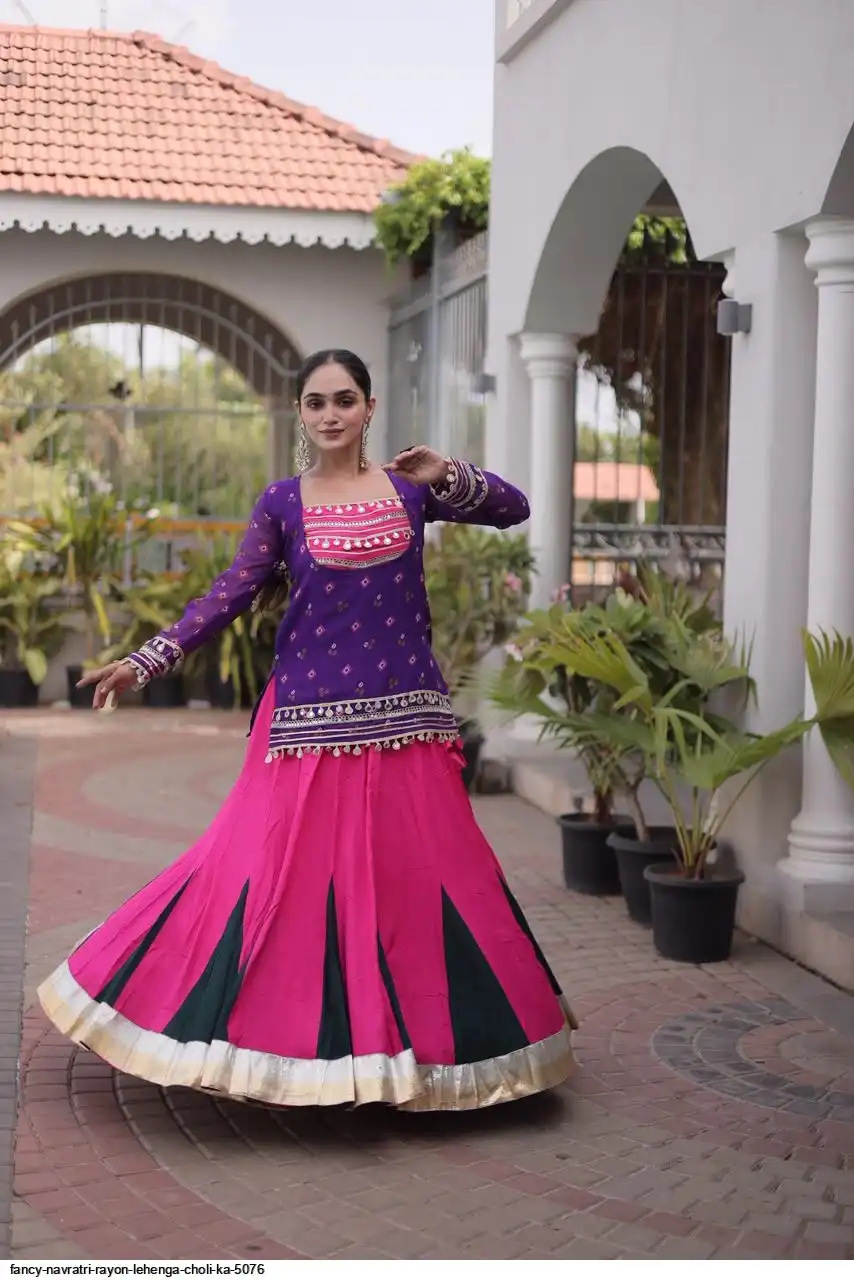 FANCY NAVRATRI RAYON LEHENGA CHOLI KA 5076 E
