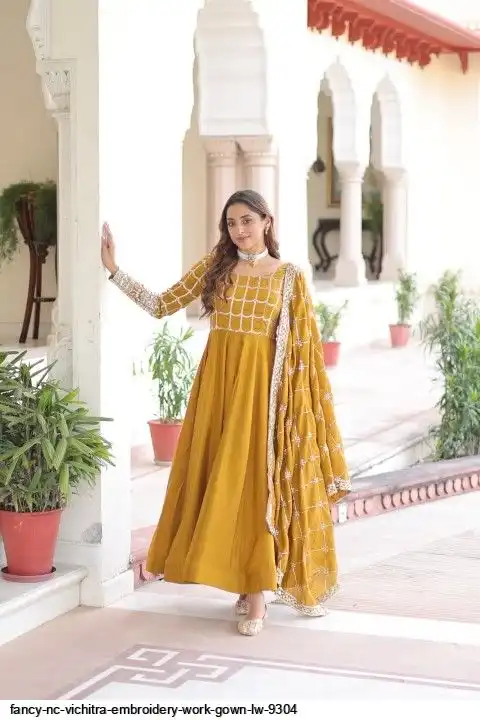 FANCY VICHITRA EMBROIDERY WORK GOWN LW 9304 A