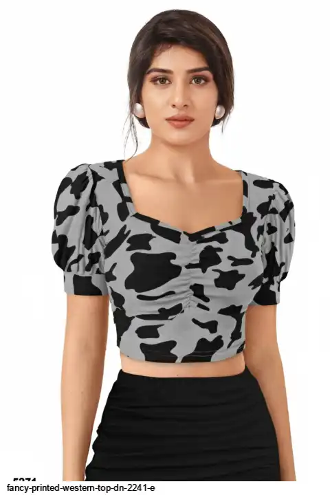 FANCY PRINTED WESTERN TOP DN 5271 A