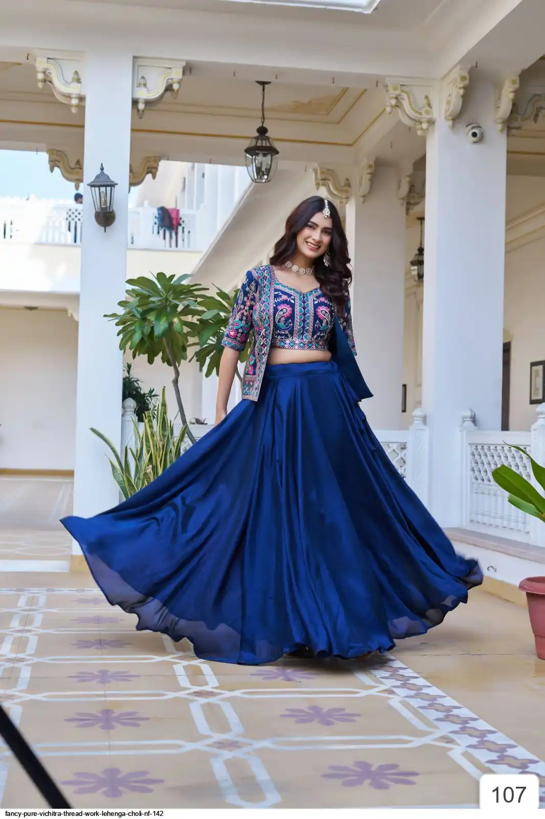 FANCY PURE VICHITRA THREAD WORK LEHENGA CHOLI NF 142 A