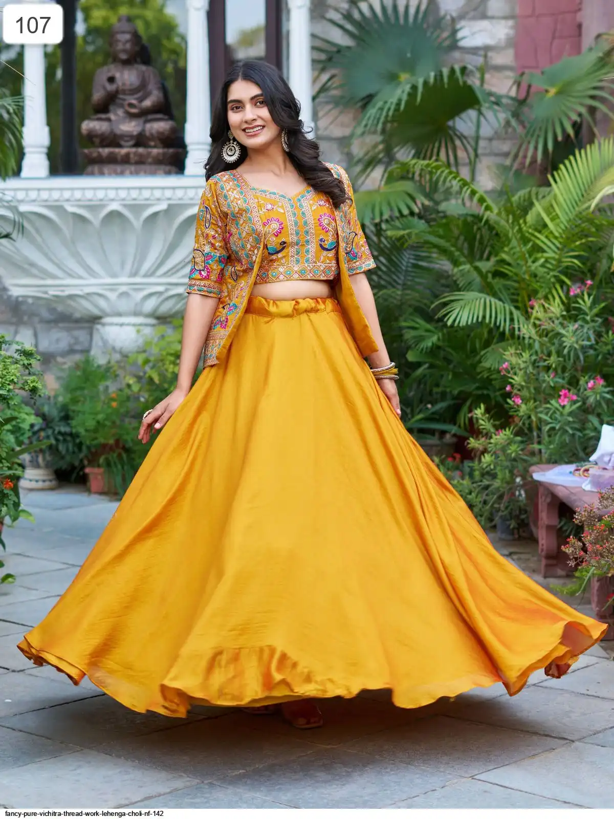 FANCY PURE VICHITRA THREAD WORK LEHENGA CHOLI NF 142 D