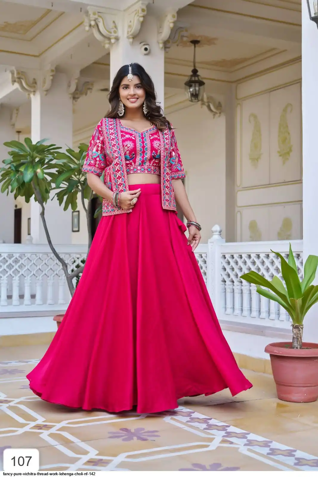 FANCY PURE VICHITRA THREAD WORK LEHENGA CHOLI NF 142 B