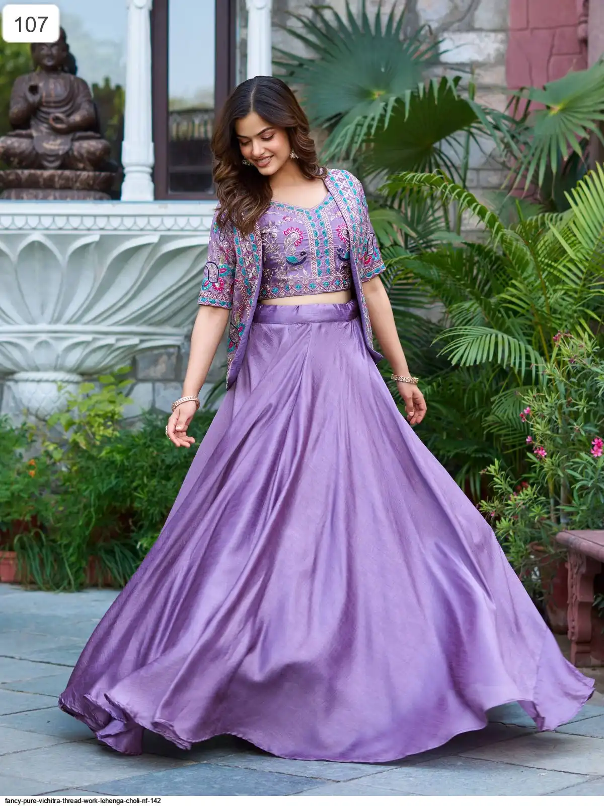 FANCY PURE VICHITRA THREAD WORK LEHENGA CHOLI NF 142 C