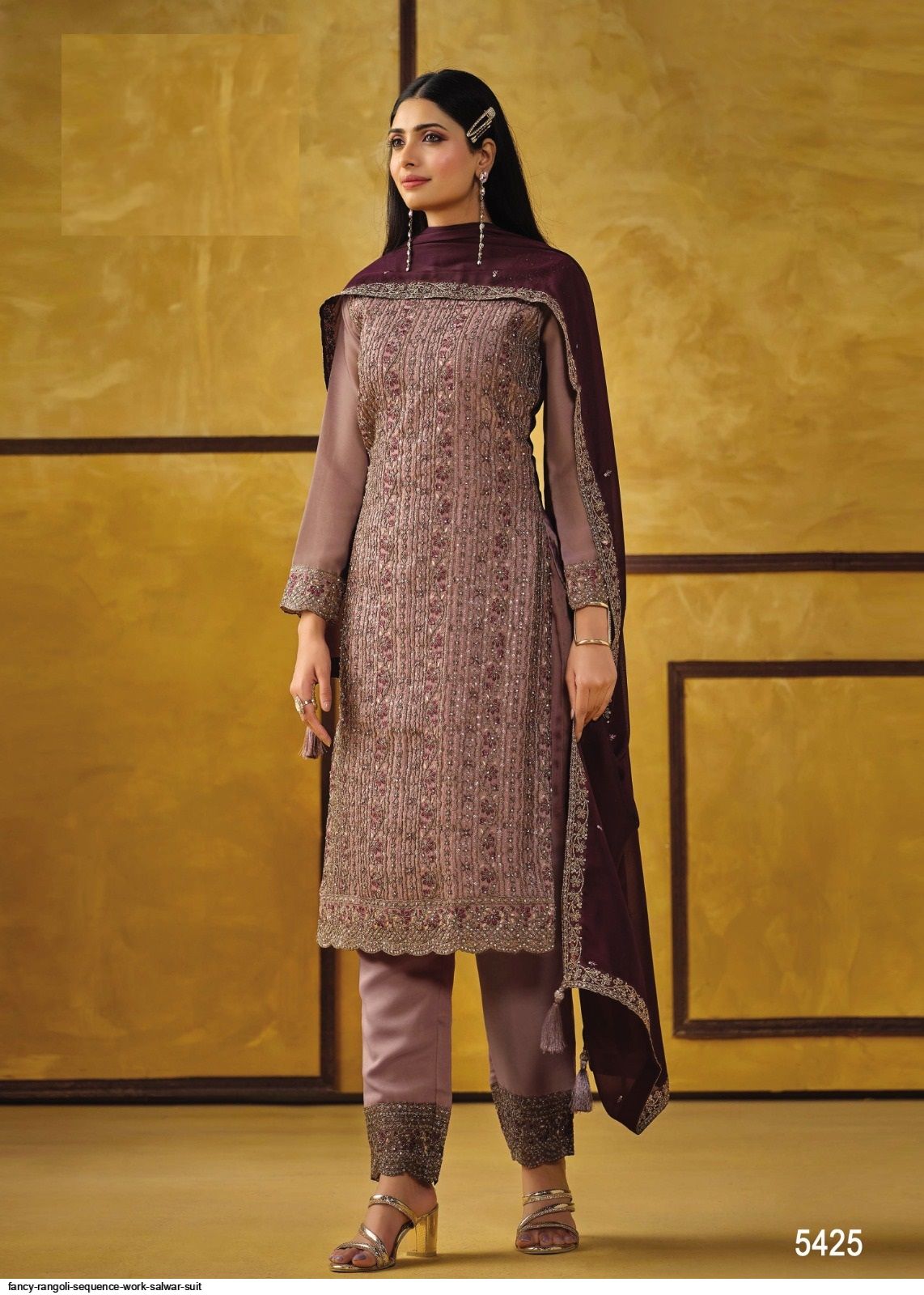 FANCY RANGOLI SEQUENCE WORK SALWAR SUIT