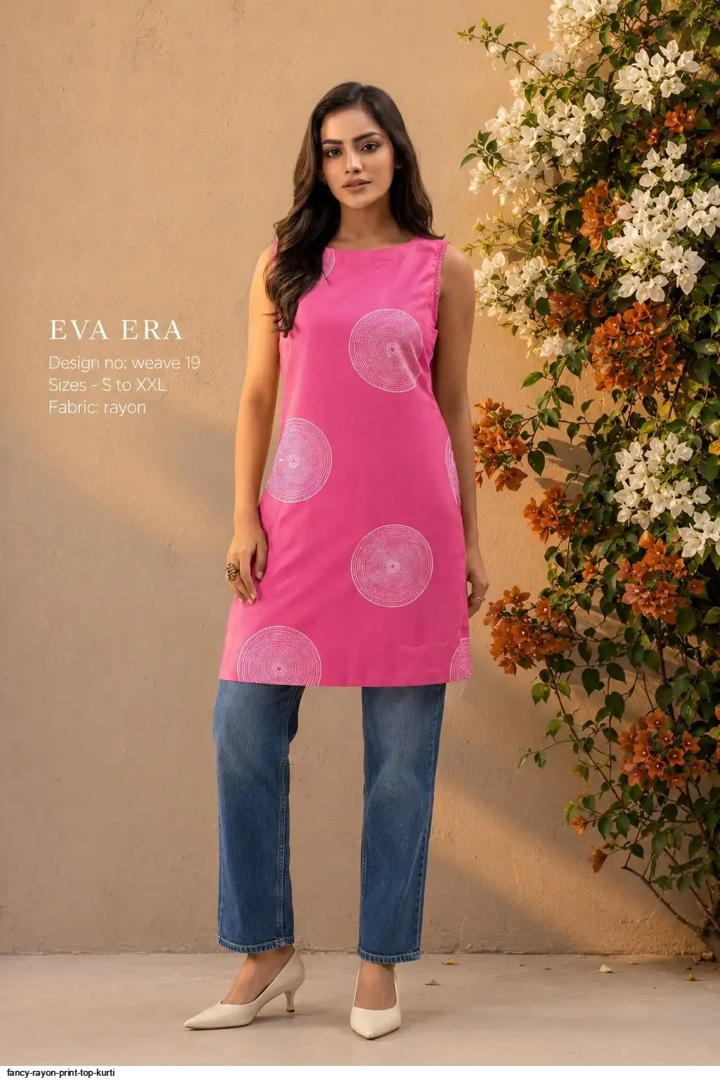 FANCY RAYON PRINT TOP KURTI B