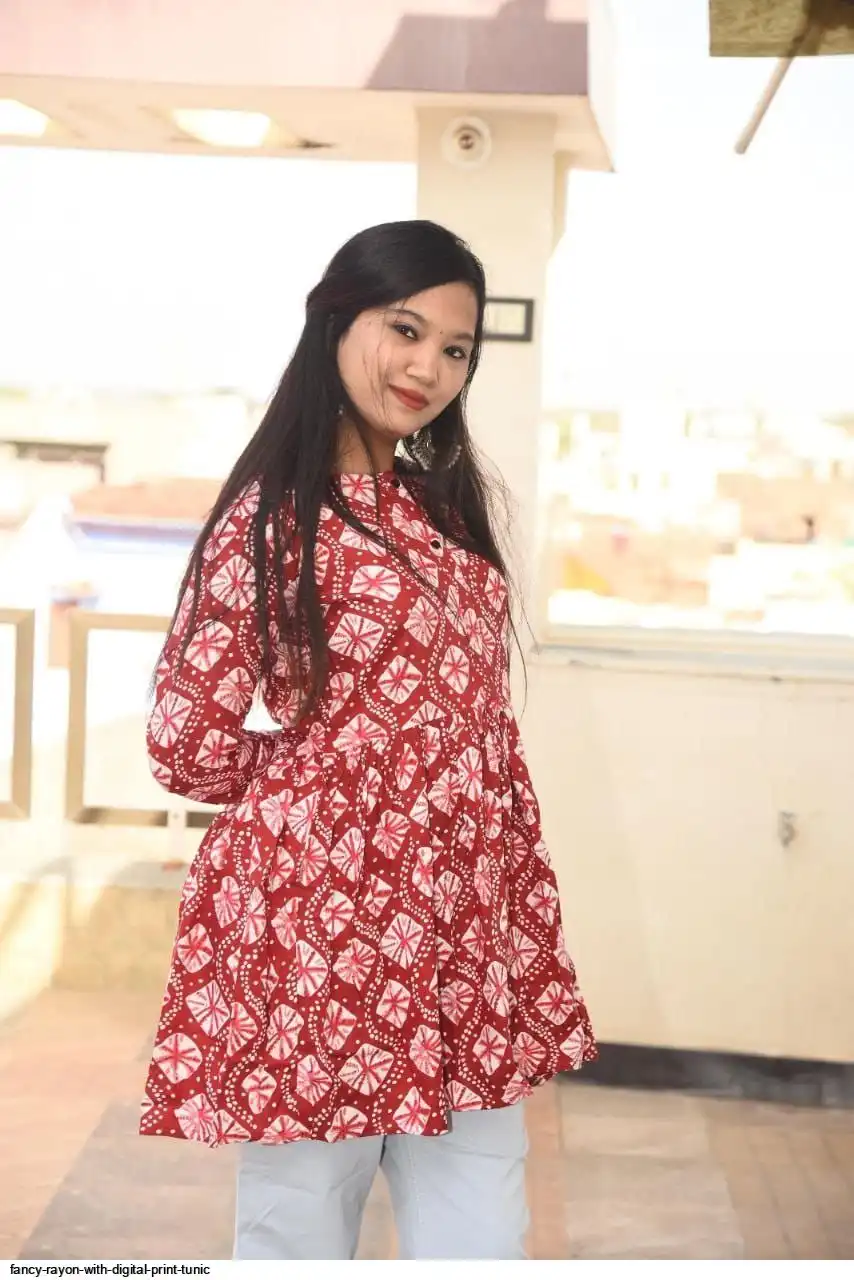 FANCY RAYON WITH DIGITAL PRINT TUNIC B