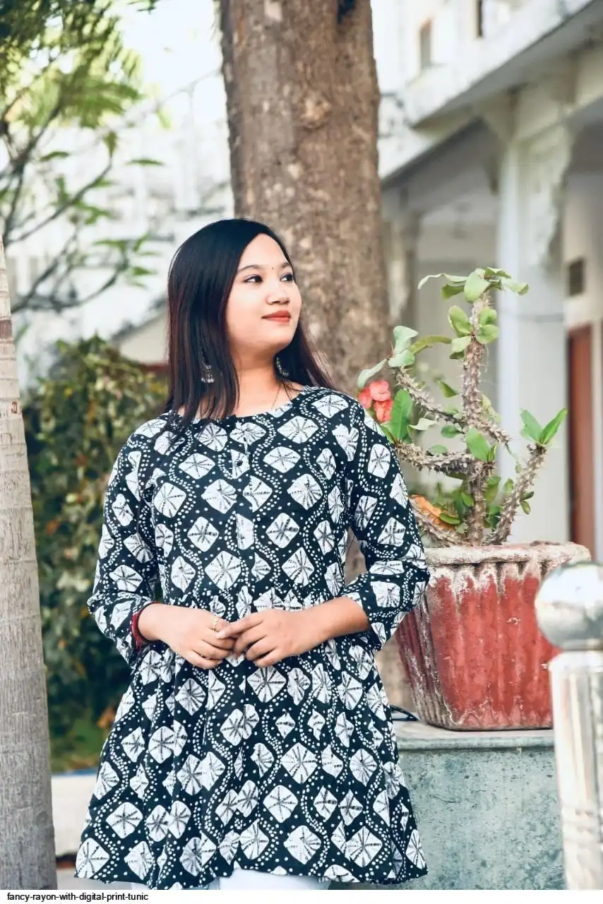 FANCY RAYON WITH DIGITAL PRINT TUNIC C