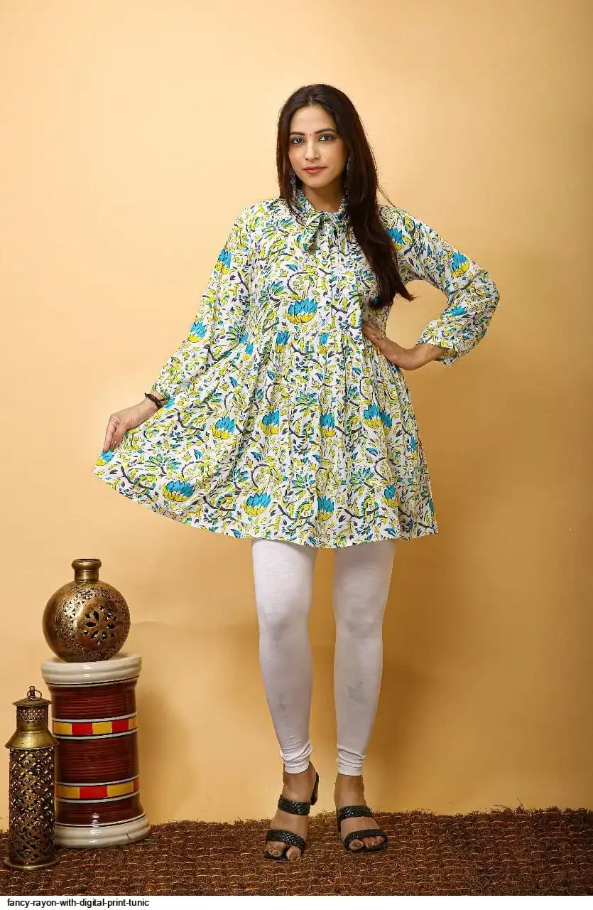 FANCY RAYON WITH DIGITAL PRINT TUNIC E