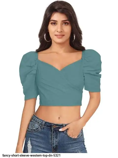 FANCY SHORT SLEEVE WESTERN TOP DN 5321 C