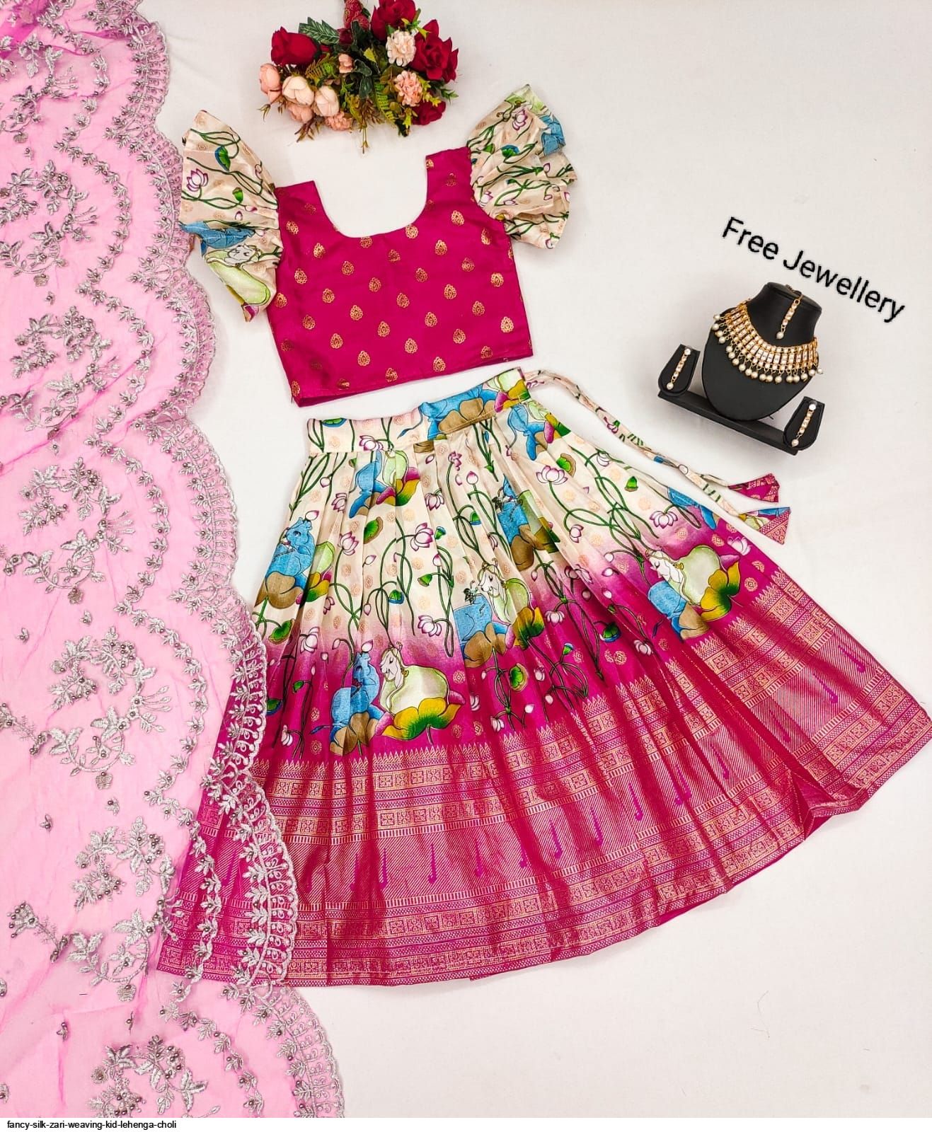 Fancy kids girl lehenga choli at Rs.1550/Piece in surat offer by Surati  fabric