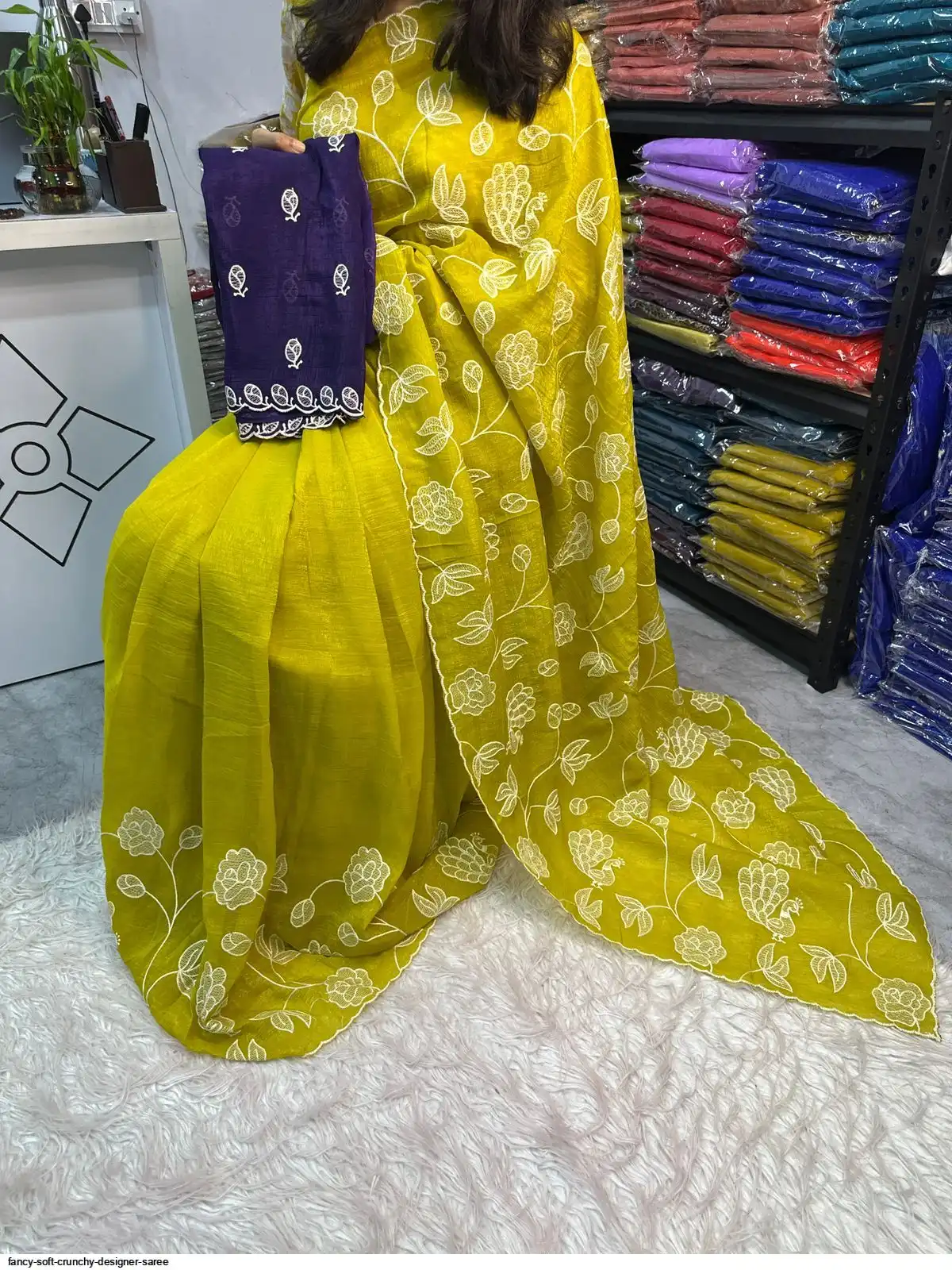 FANCY SOFT CRUNCHY DESIGNER SAREE