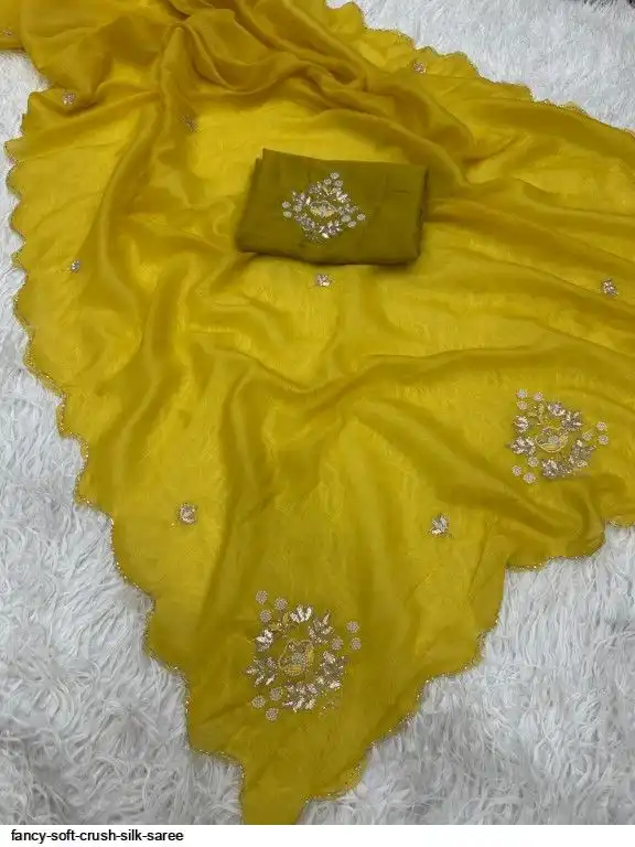 FANCY SOFT CRUSH SILK SAREE