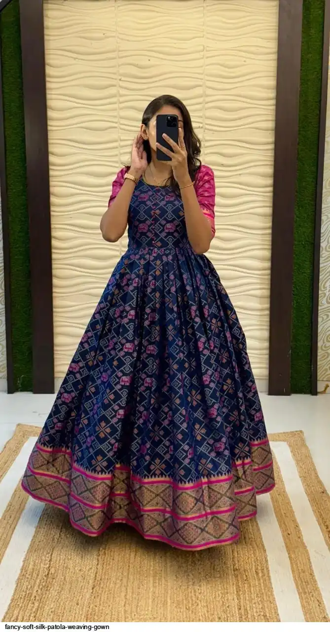 FANCY SOFT SILK PATOLA WEAVING GOWN B