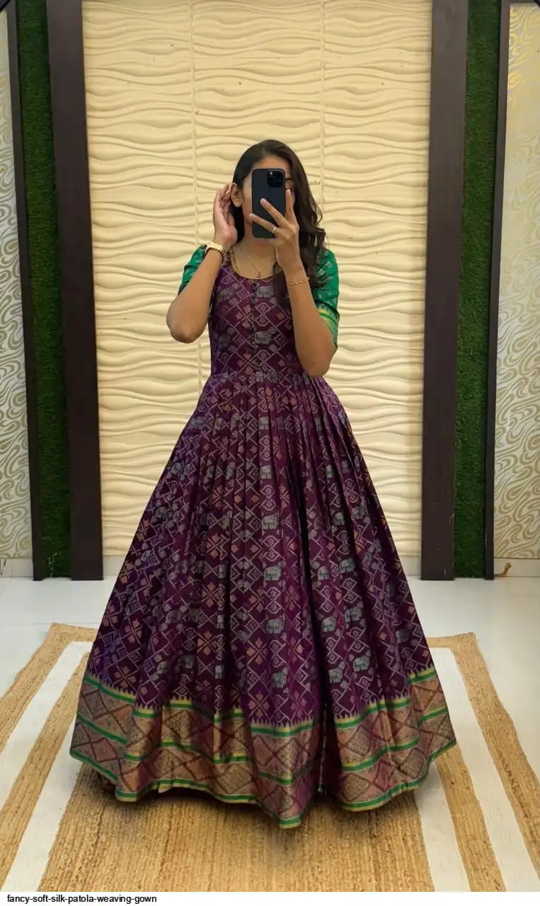 FANCY SOFT SILK PATOLA WEAVING GOWN A
